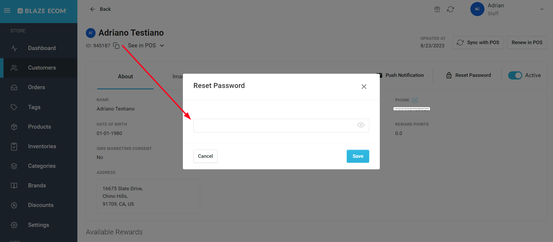 How to reset a customer Login password in Mission Control